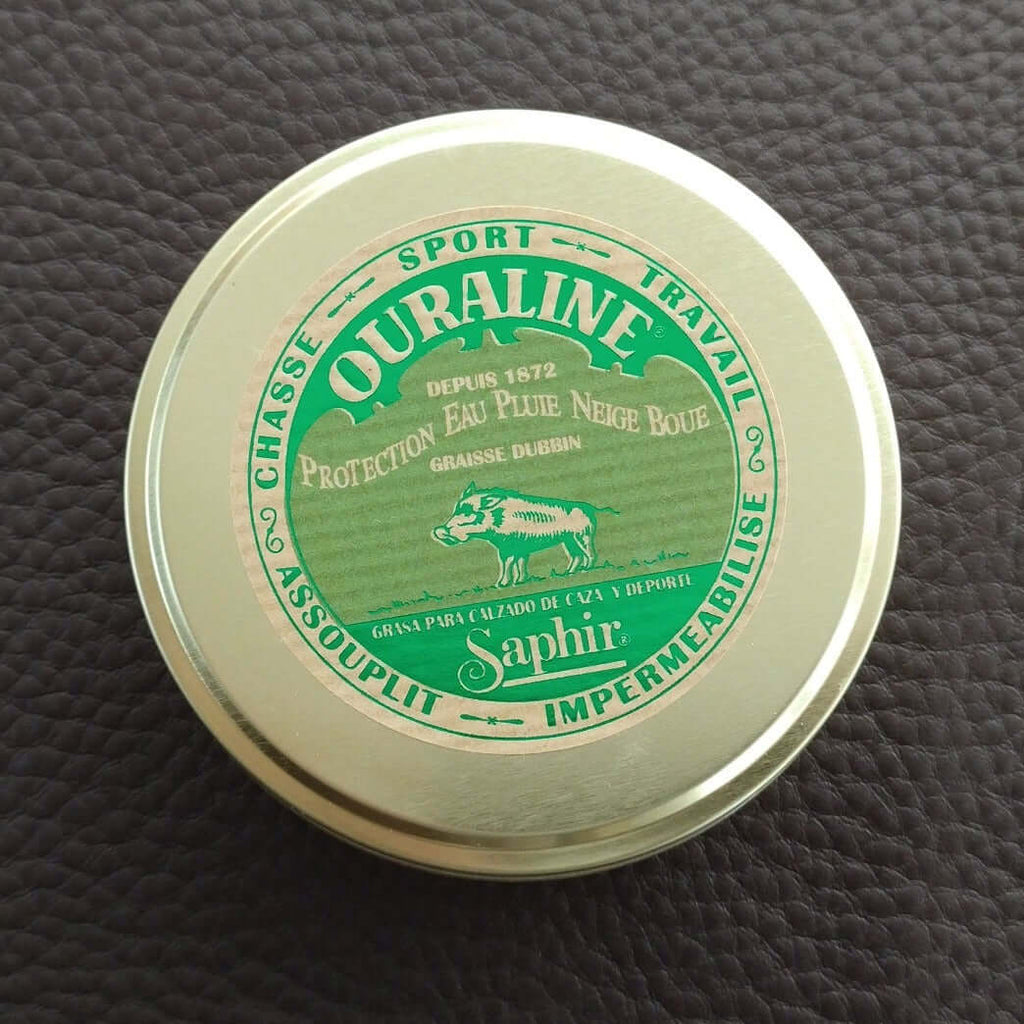 Baume professionnel pour cuir Ouraline de Saphir, protection et imperméabilisation des cuirs.