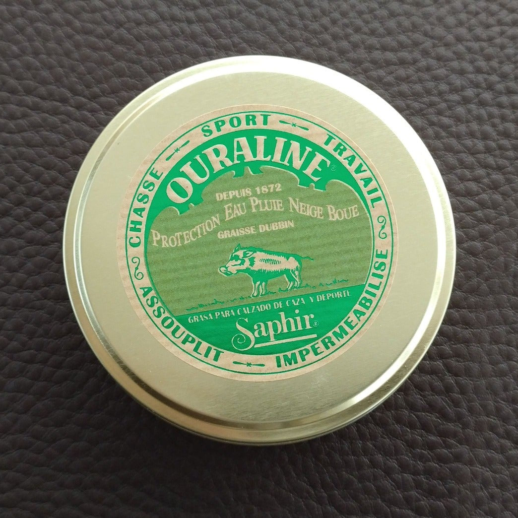 Baume professionnel pour cuir Ouraline de Saphir, protection et imperméabilisation des cuirs.