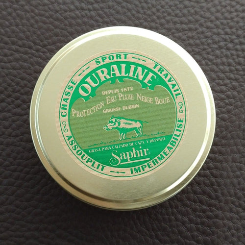Baume professionnel pour cuir Ouraline de Saphir, protection et imperméabilisation des cuirs.